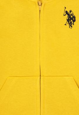 Erkek Çocuk Sarı Fermuarlı Kapüşonlu Sweatshirt - 50316706193