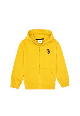 Erkek Çocuk Sarı Fermuarlı Kapüşonlu Sweatshirt - 50316706193