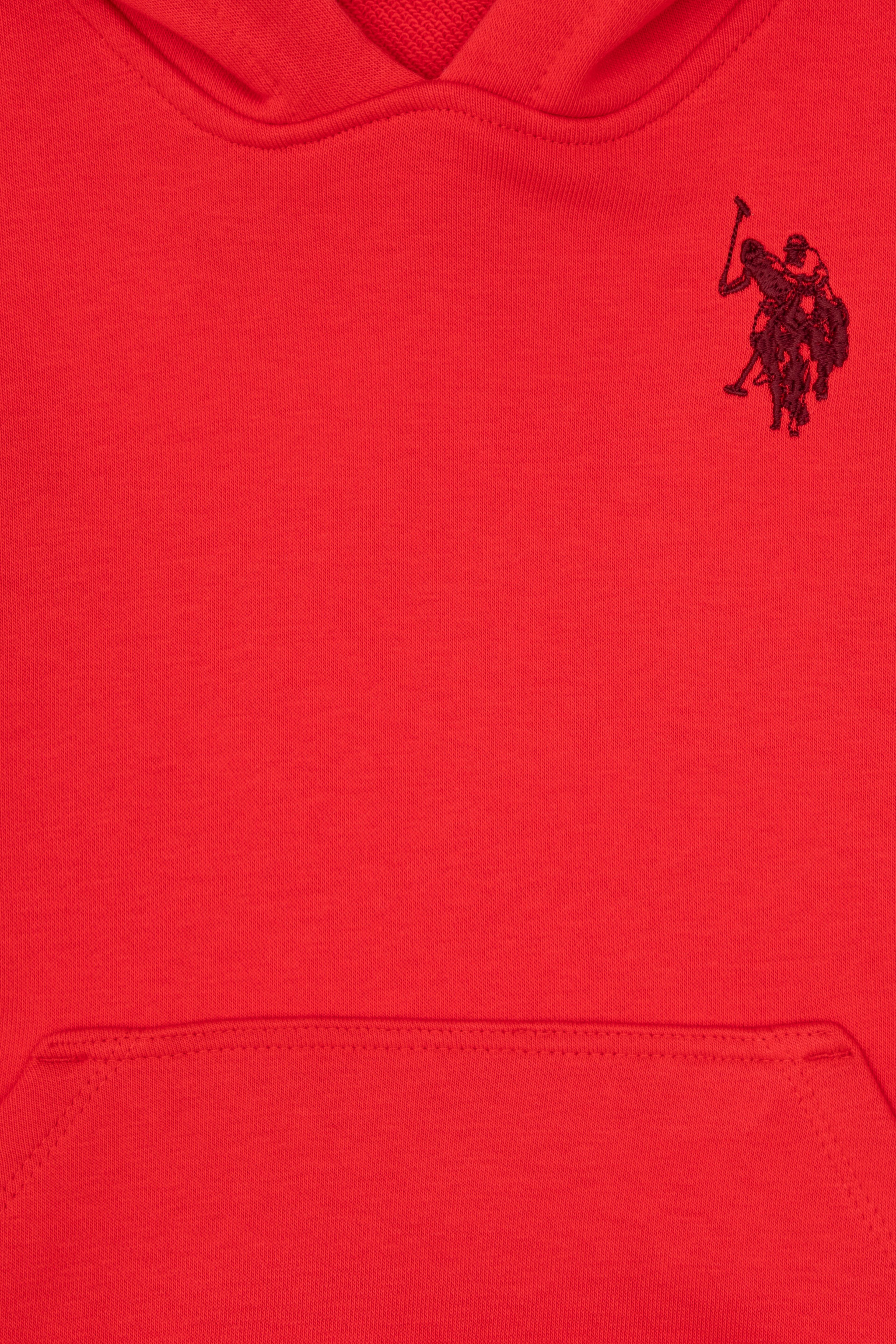 Erkek Çocuk Kırmızı Basic Kapüşonlu Sweatshirt