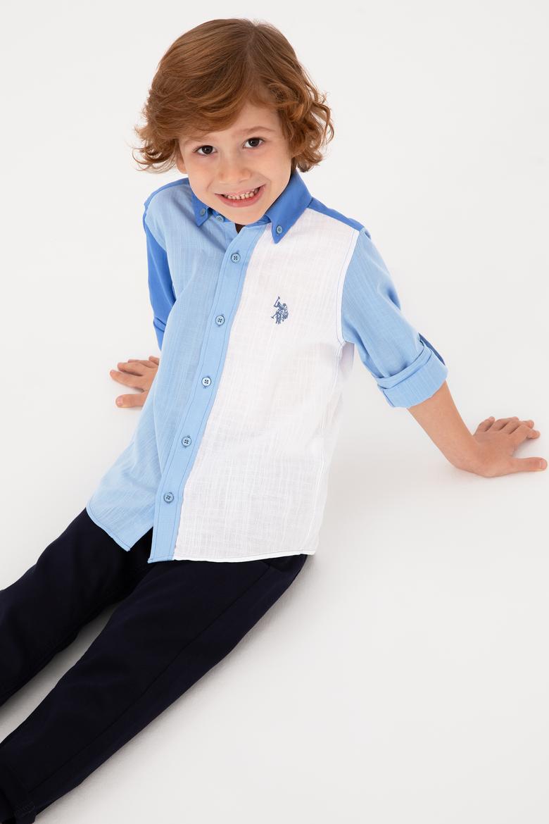 Erkek Çocuk Mavi Uzun Kollu Gömlek - 50306578010