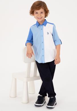 Erkek Çocuk Mavi Uzun Kollu Gömlek - 50306578010