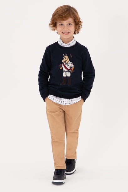 Erkek Çocuk Camel Kanvas Pantolon