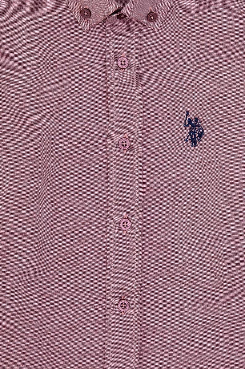 Erkek Çocuk Bordo Uzun Kollu Basic Gömlek