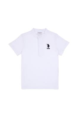 Erkek Çocuk Beyaz Bisiklet Yaka Tişört - 50314940040