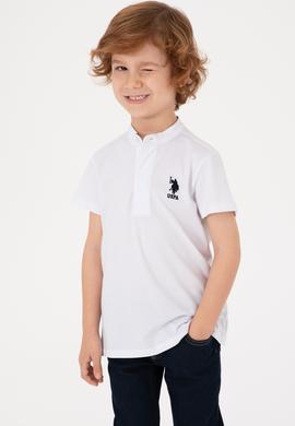 Erkek Çocuk Beyaz Bisiklet Yaka Tişört - 50314940040