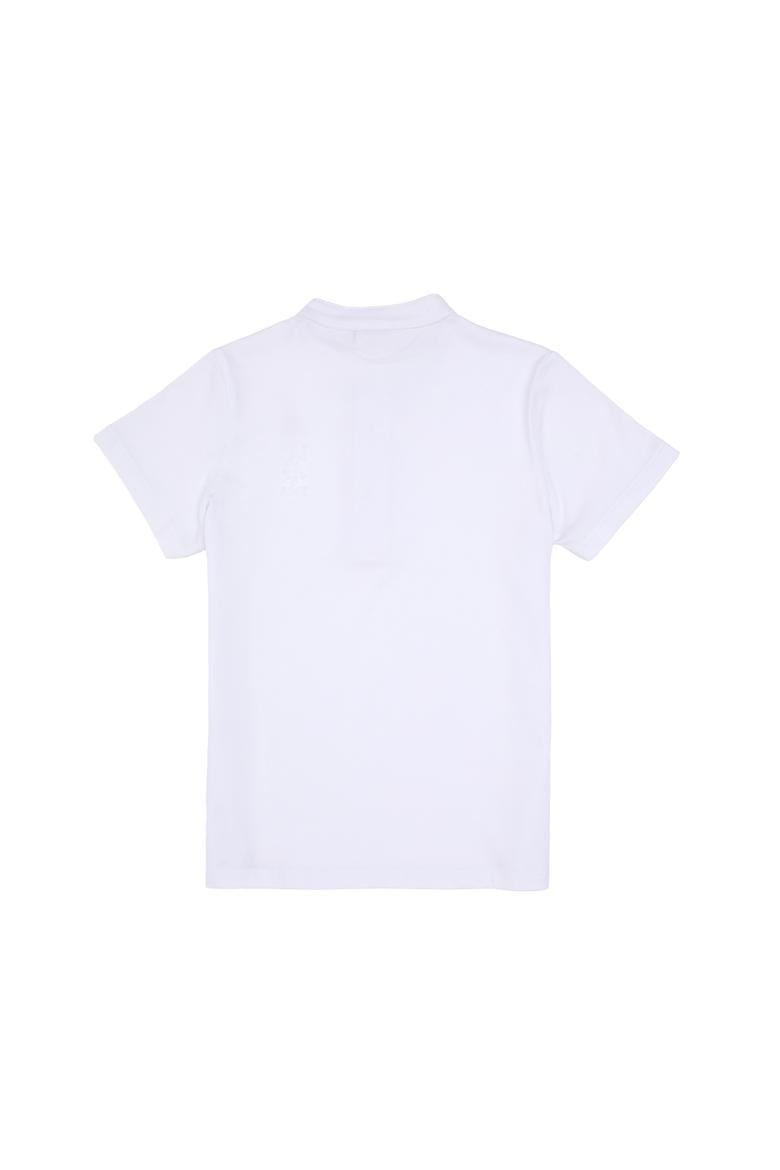 Erkek Çocuk Beyaz Bisiklet Yaka Tişört - 50314940040