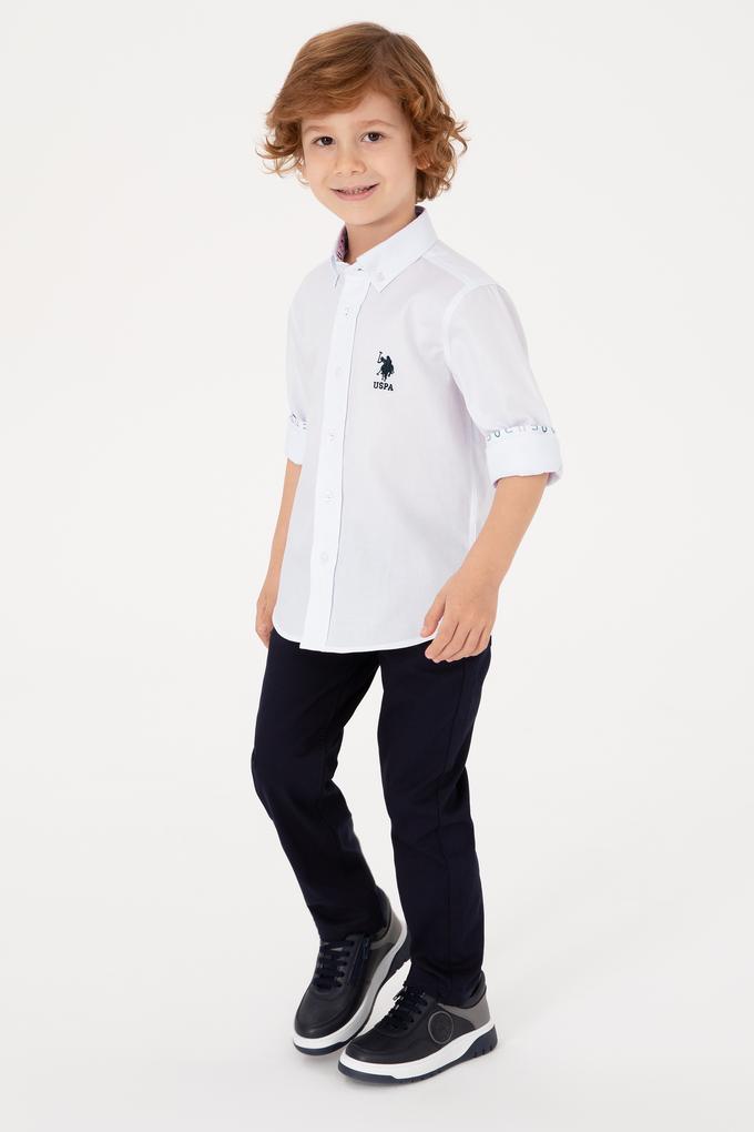 Erkek Çocuk Beyaz Uzun Kollu Gömlek