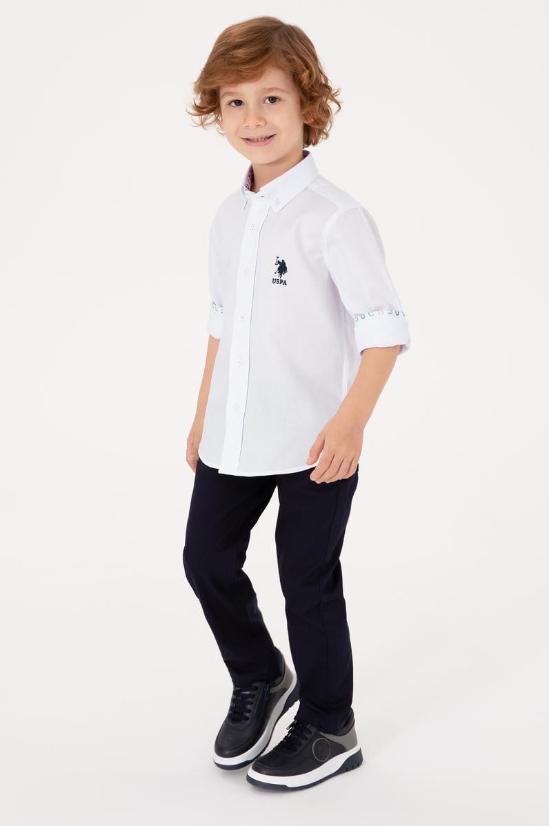 Erkek Çocuk Beyaz Uzun Kollu Gömlek