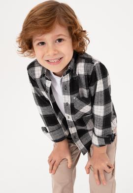 Erkek Çocuk Siyah Uzun Kollu Gömlek - 50316669013