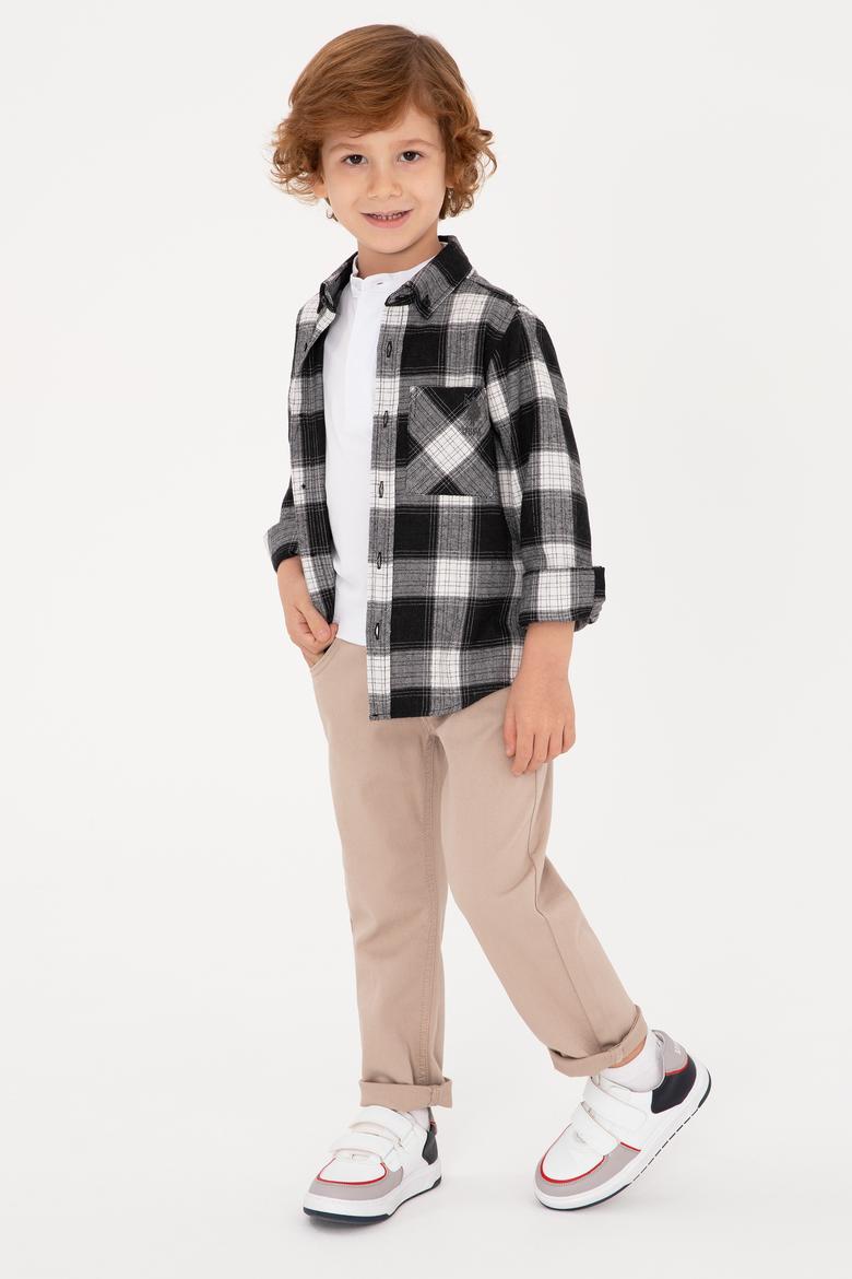 Erkek Çocuk Siyah Uzun Kollu Gömlek