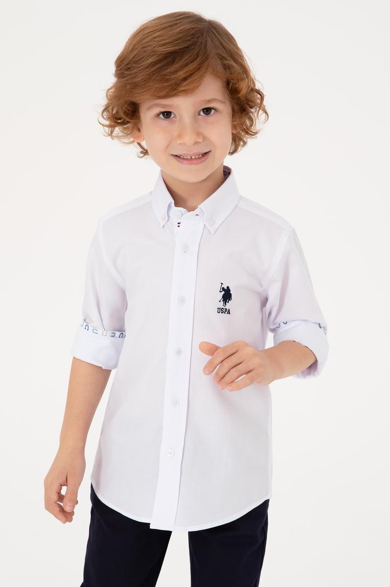 Erkek Çocuk Beyaz Uzun Kollu Gömlek