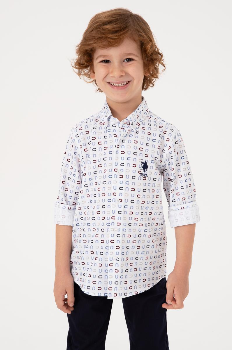 Erkek Çocuk Beyaz Uzun Kollu Gömlek