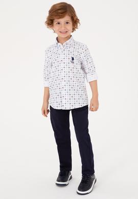 Erkek Çocuk Beyaz Uzun Kollu Gömlek - 50316682009