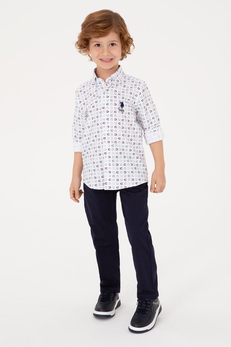 Erkek Çocuk Beyaz Uzun Kollu Gömlek