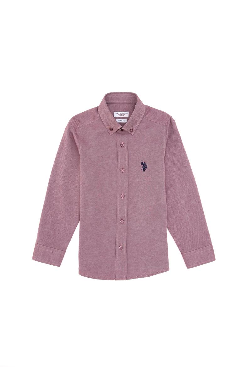 Erkek Çocuk Bordo Uzun Kollu Basic Gömlek - 50316801063