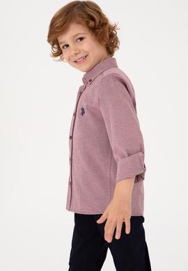 Erkek Çocuk Bordo Uzun Kollu Basic Gömlek - 50316801063