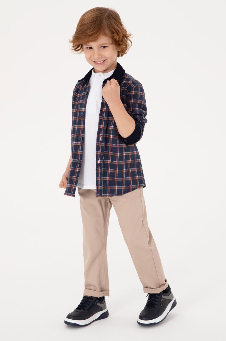 Erkek Çocuk Koyu Bej Kanvas Pantolon