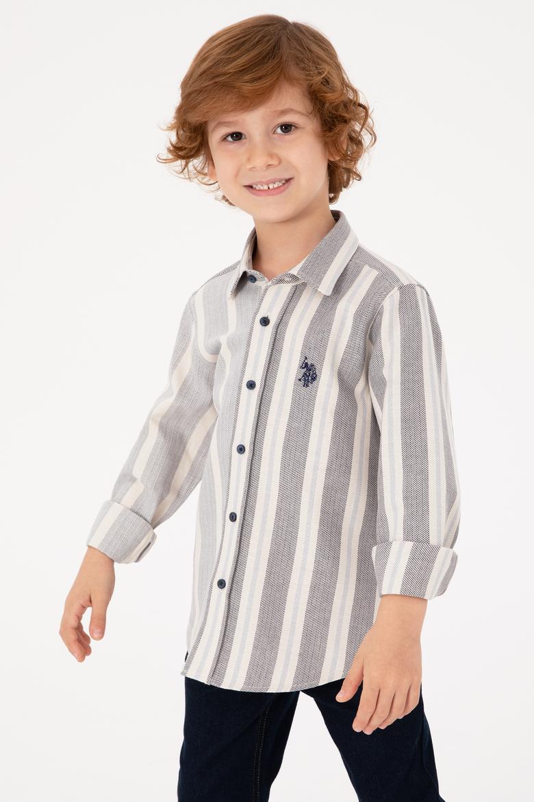 Erkek Çocuk Saks Uzun Kollu Gömlek