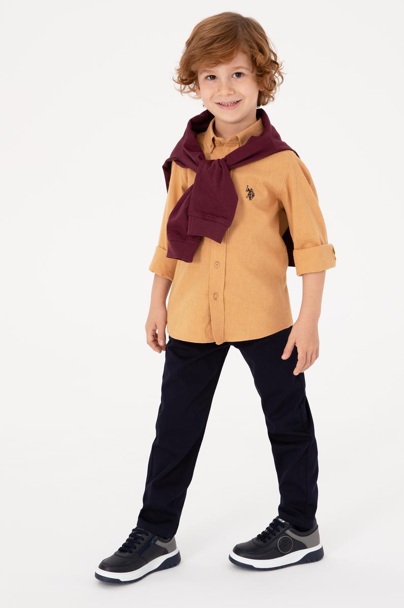Erkek Çocuk Camel Uzun Kollu Basic Gömlek