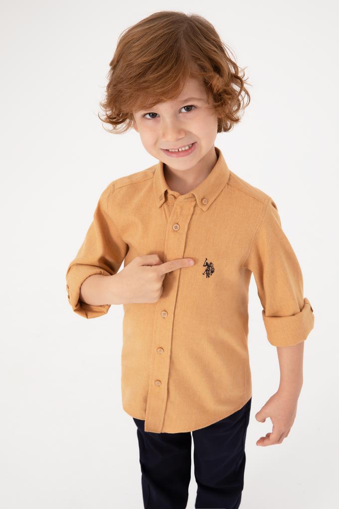 Erkek Çocuk Camel Uzun Kollu Basic Gömlek
