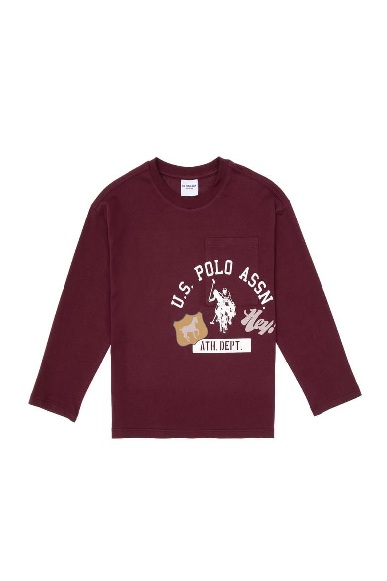 Erkek Çocuk Bordo Bisiklet Yaka Süprem Sweatshirt - 50316489045