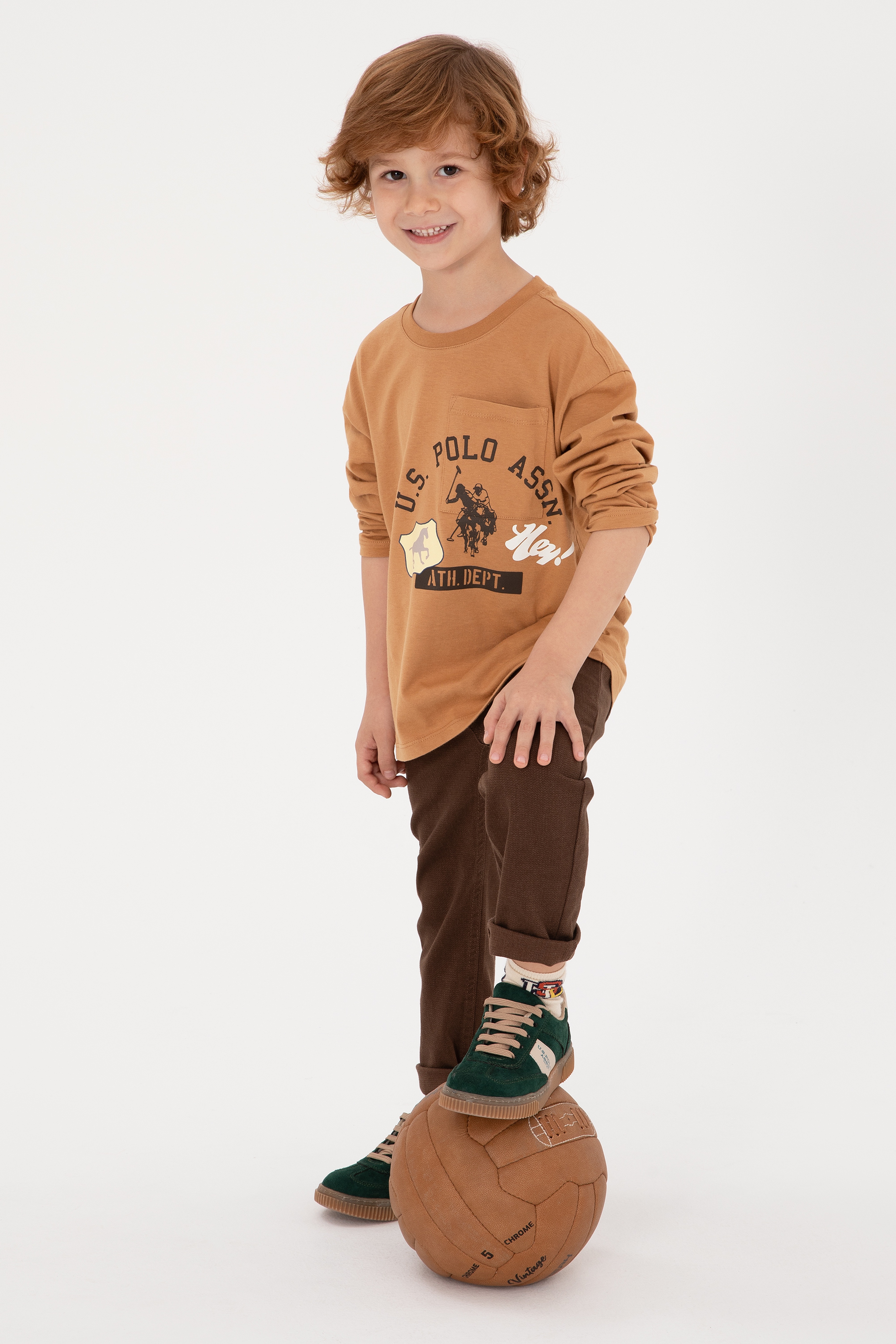 Erkek Çocuk Camel Bisiklet Yaka Süprem Sweatshirt - Image 1