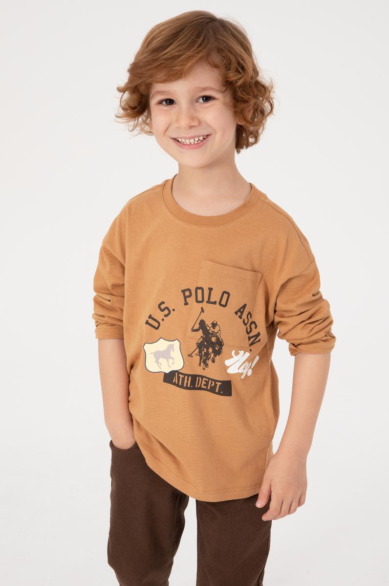 Erkek Çocuk Camel Bisiklet Yaka Süprem Sweatshirt