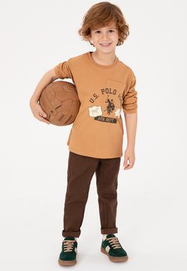 Erkek Çocuk Kahverengi Kanvas Pantolon - 50317273018