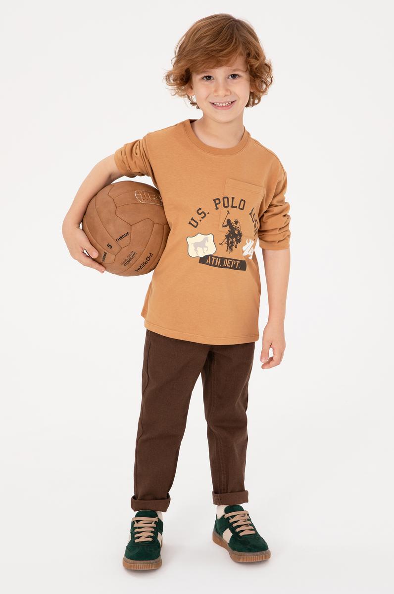 Erkek Çocuk Kahverengi Kanvas Pantolon