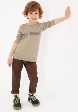 Erkek Çocuk Açık Haki Bisiklet Yaka Sweatshirt - 50314939062