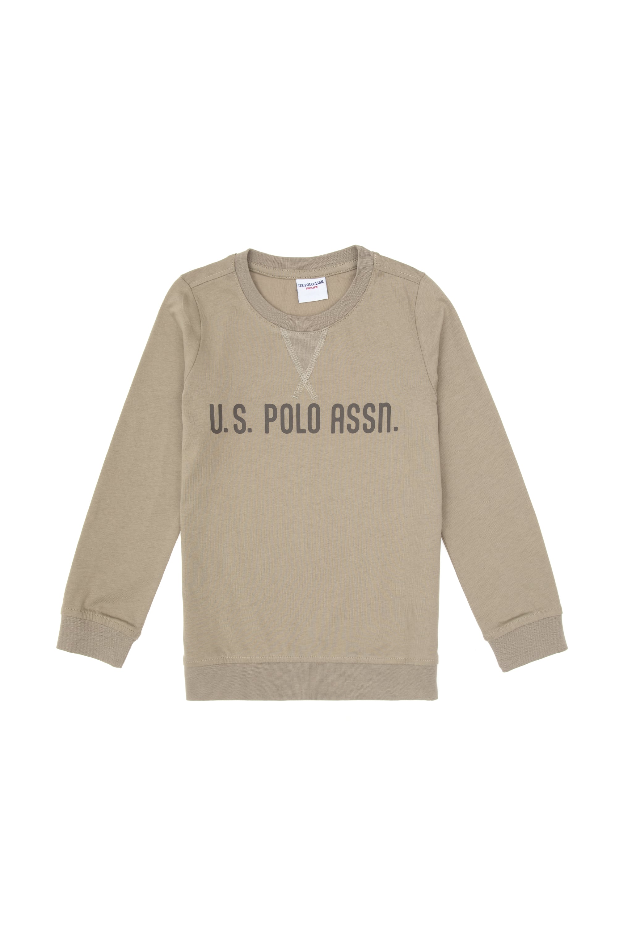 Erkek Çocuk Açık Haki Bisiklet Yaka Sweatshirt - Image 3
