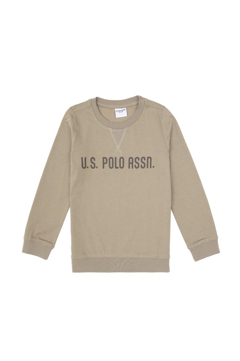 Erkek Çocuk Açık Haki Bisiklet Yaka Sweatshirt - 50314939062