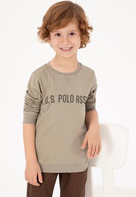 Erkek Çocuk Açık Haki Bisiklet Yaka Sweatshirt - 50314939062