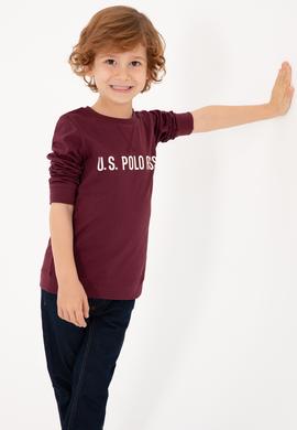 Erkek Çocuk Bordo Bisiklet Yaka Sweatshirt - 50314939047