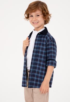 Erkek Çocuk İndigo Uzun Kollu Gömlek - 50316674046
