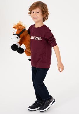 Erkek Çocuk Bordo Bisiklet Yaka Sweatshirt - 50314939047