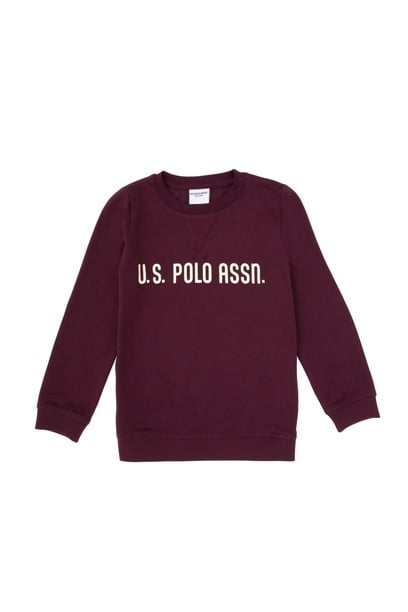 Erkek Çocuk Bordo Bisiklet Yaka Sweatshirt