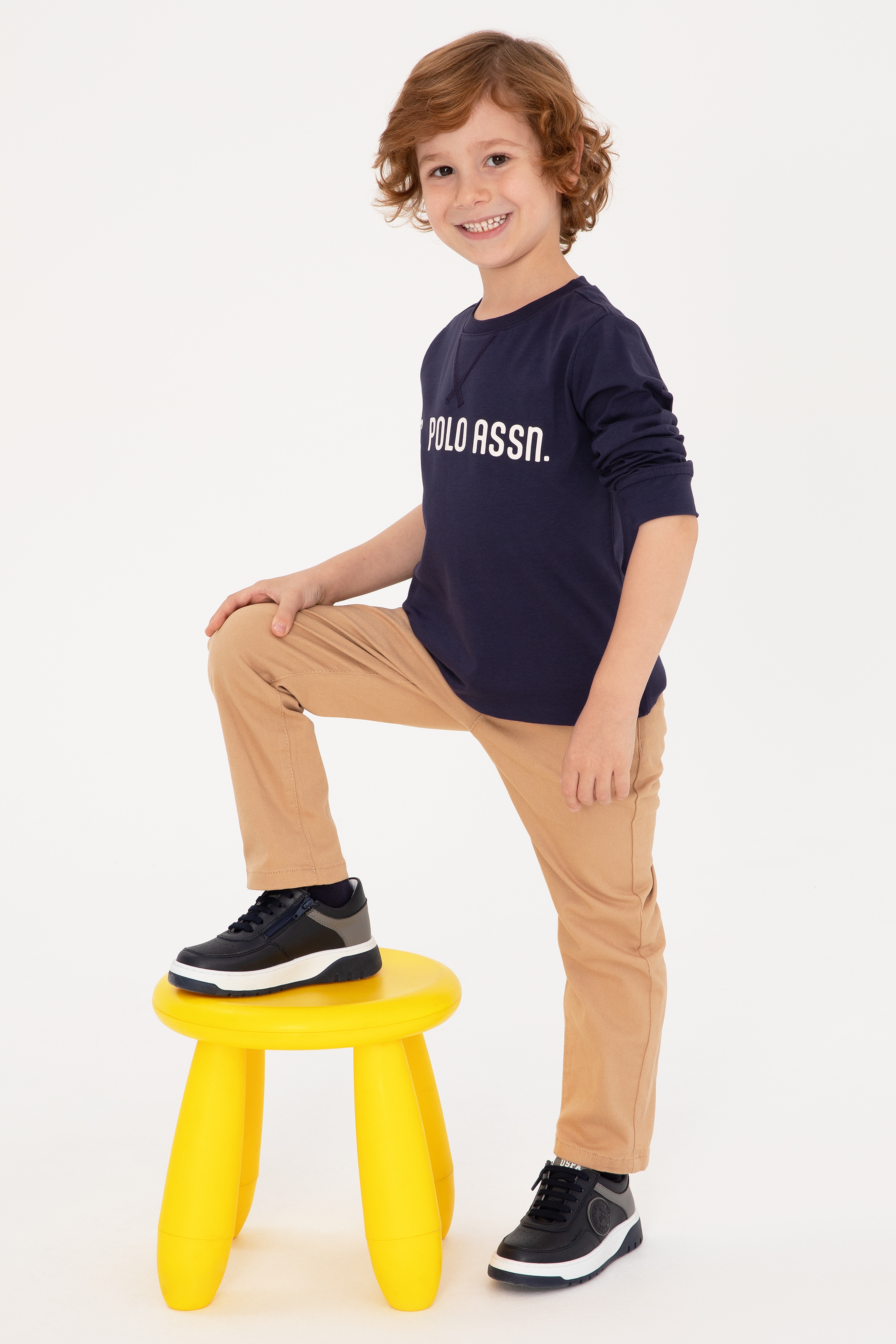 Erkek Çocuk Mürdüm Bisiklet Yaka Sweatshirt