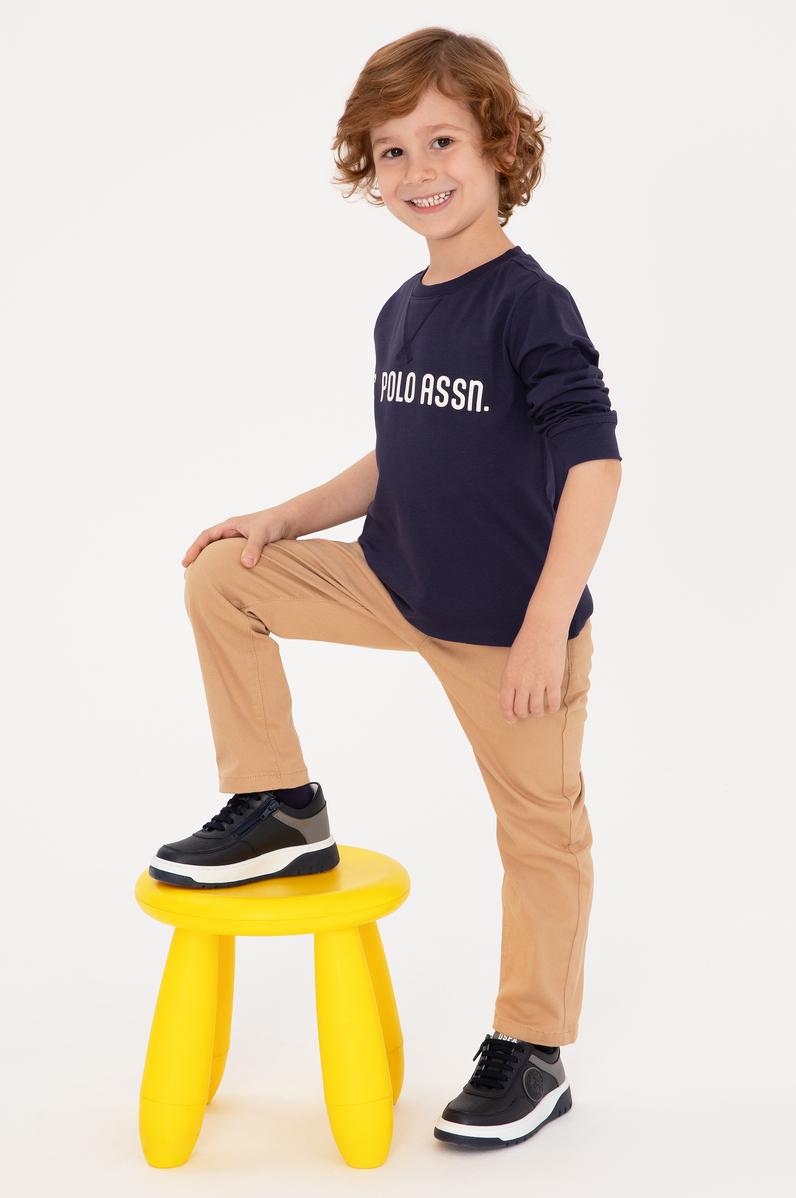 Erkek Çocuk Mürdüm Bisiklet Yaka Sweatshirt