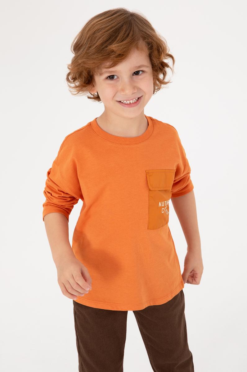 Erkek Çocuk Bakır Bisiklet Yaka Süprem Sweatshirt