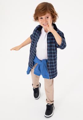 Erkek Çocuk İndigo Uzun Kollu Gömlek - 50316674046