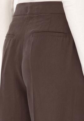 Kadın Koyu Kahverengi Kanvas Pantolon - 50309255038