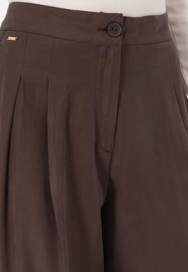 Kadın Koyu Kahverengi Kanvas Pantolon - 50309255038