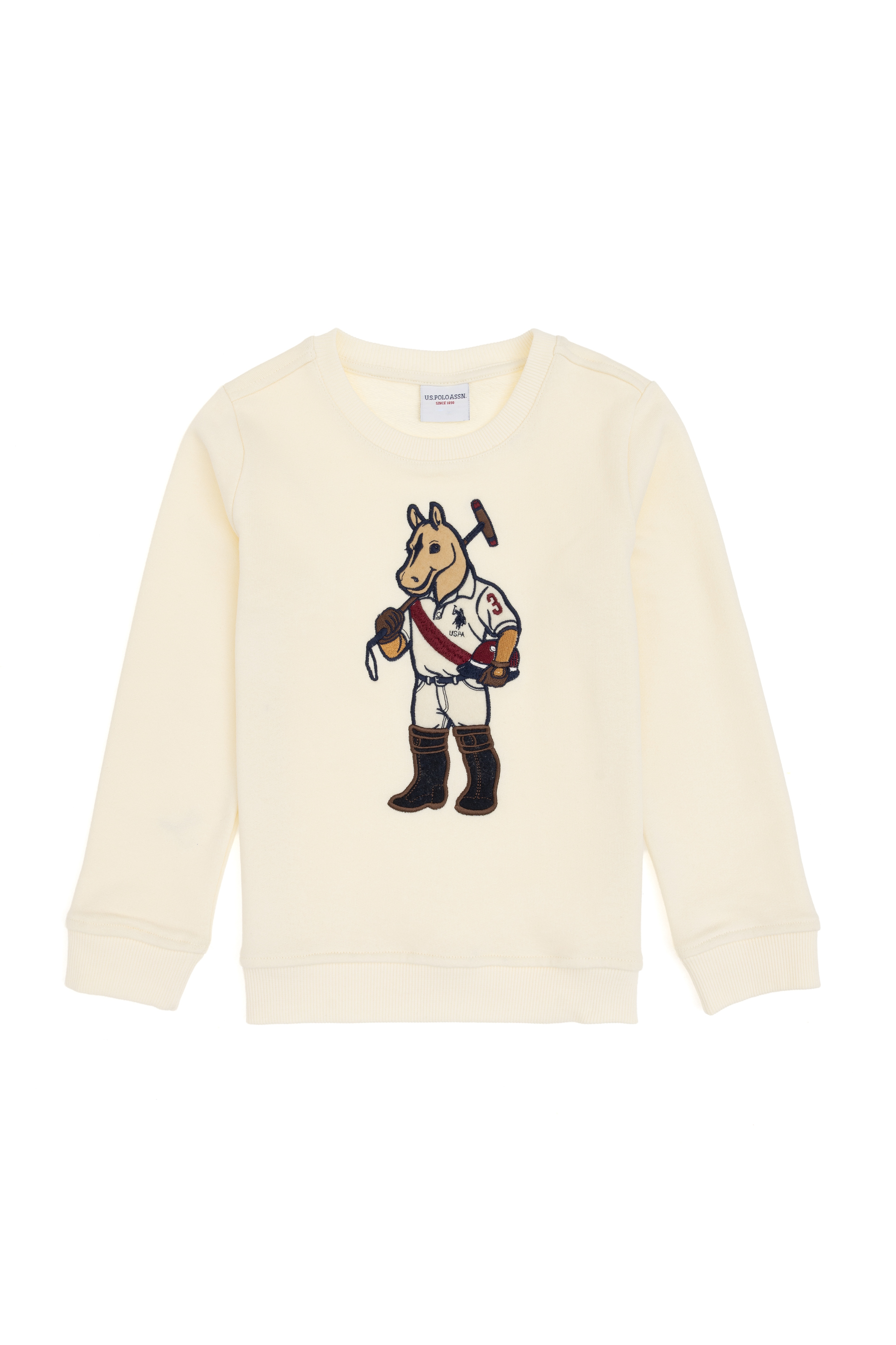 Erkek Çocuk Krem Bisiklet Yaka Sweatshirt