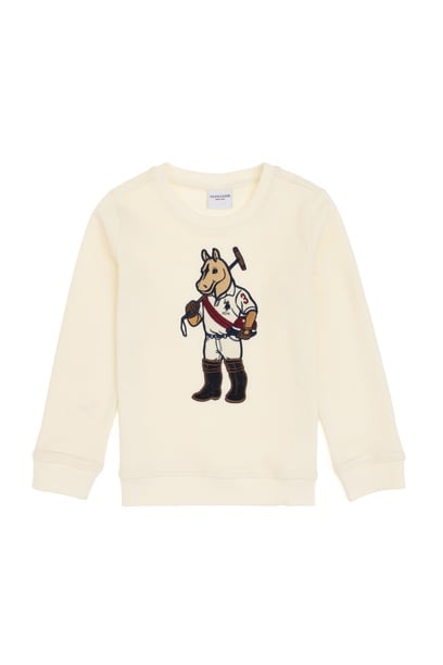 Erkek Çocuk Krem Bisiklet Yaka Sweatshirt