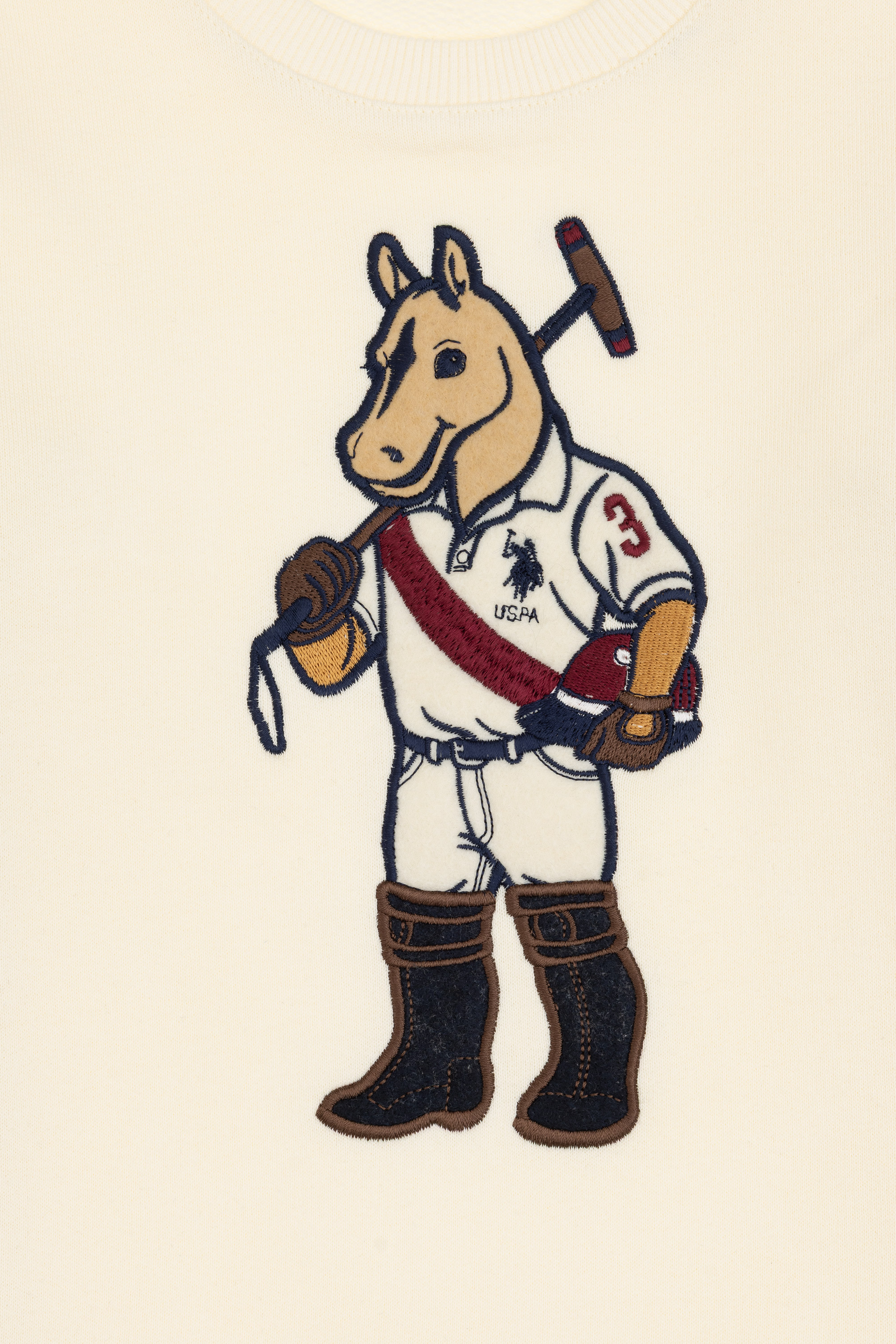 سویشرت یقه گرد کرم رگولار پسرانه یو اس پولو | U.S. Polo Assn. - تصویر 4