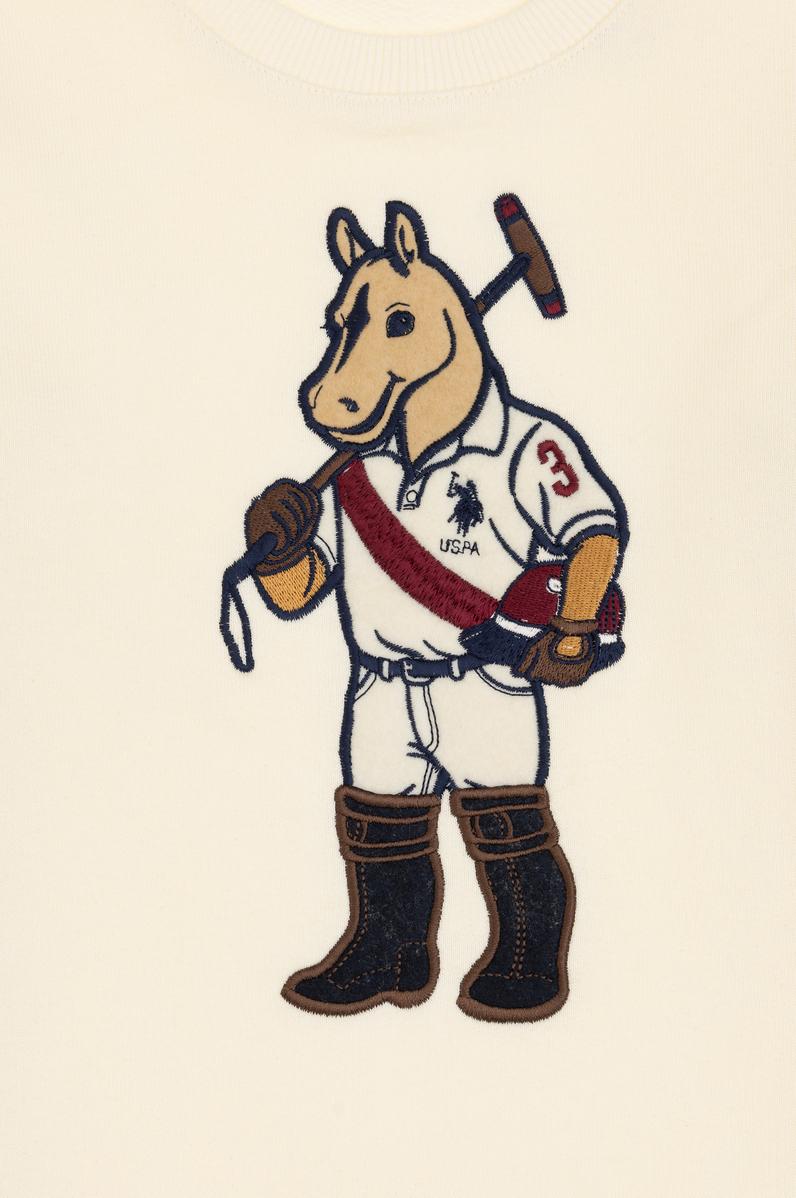 Erkek Çocuk Krem Bisiklet Yaka Sweatshirt