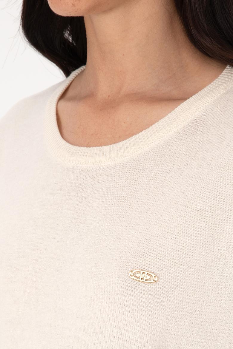 Kadın Krem Basic Kazak - 50307735066