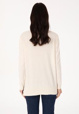 Kadın Krem Basic Kazak - 50307735066