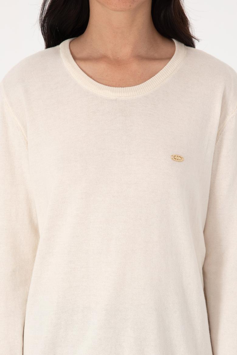 Kadın Krem Basic Kazak - 50307735066